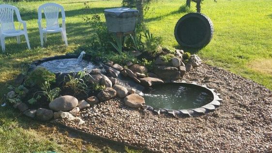 garden pond made of tyres