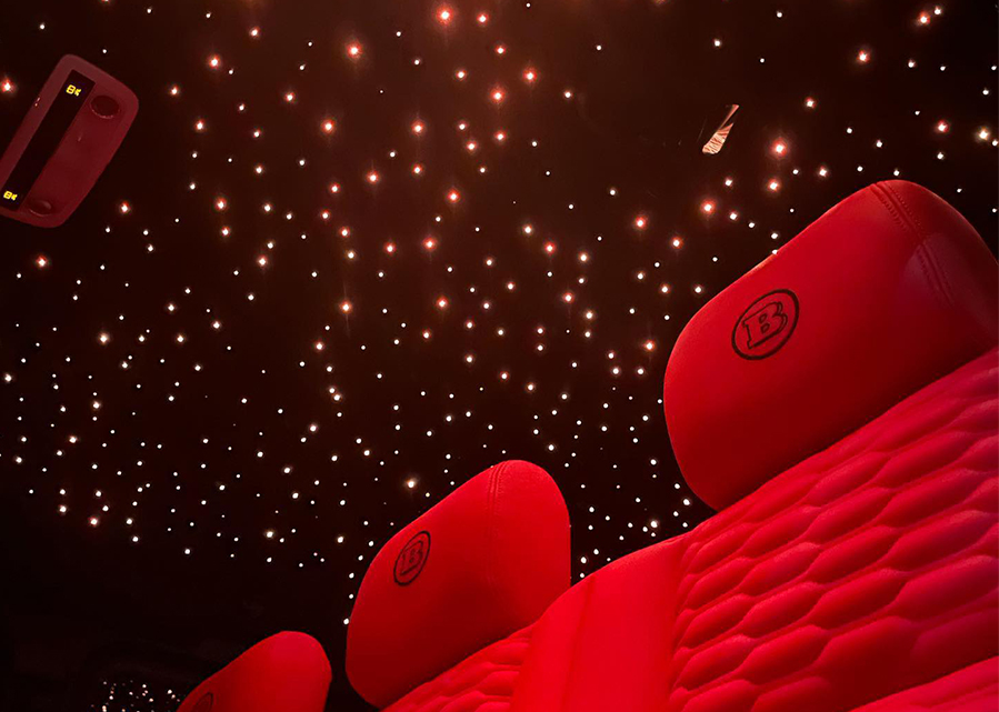 Custom red starlight roof interior