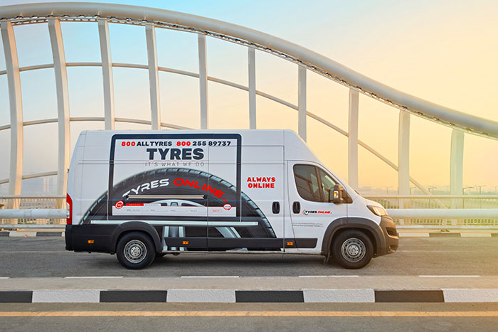 Mobile van tyre fitting service in UAE